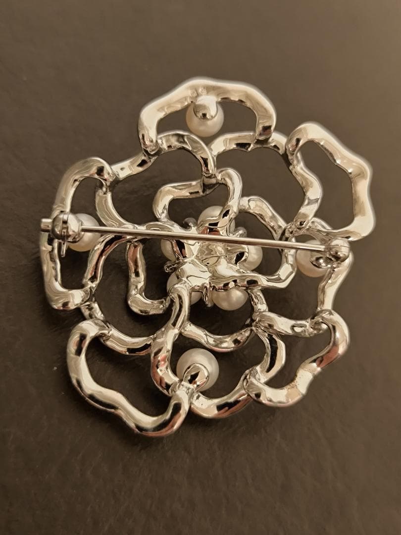 MIKIMOTO ミキモト ブローチ フラワー スターリング シルバー パール