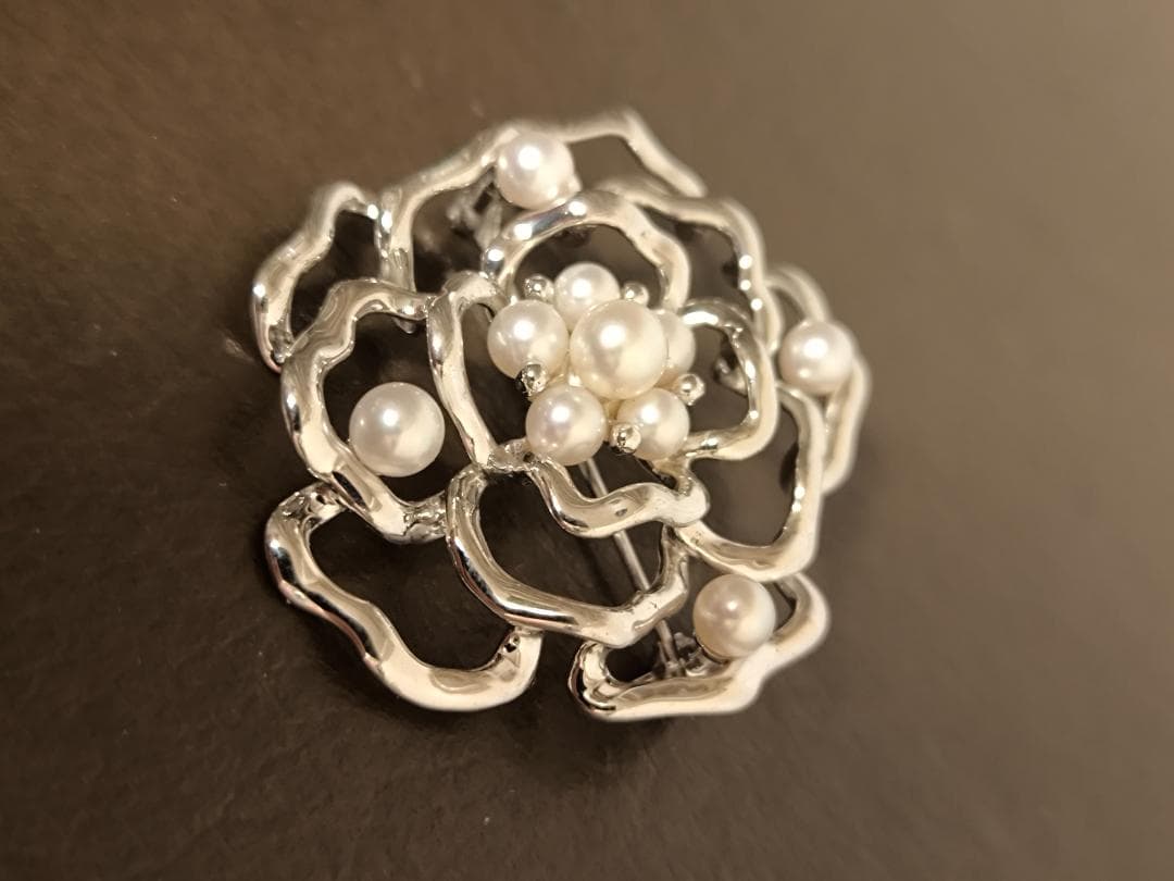MIKIMOTO ミキモト ブローチ フラワー スターリング シルバー パール