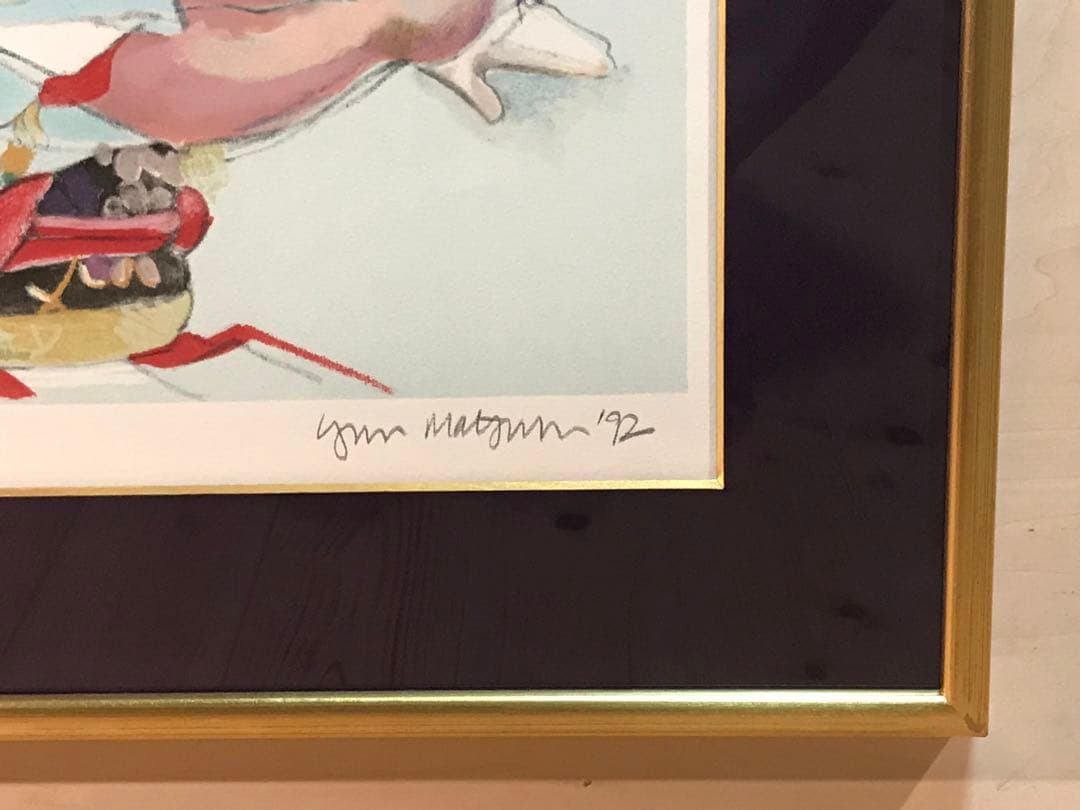 リン松岡「女形と弟子」 リトグラフ 直筆サイン・エディション・作品