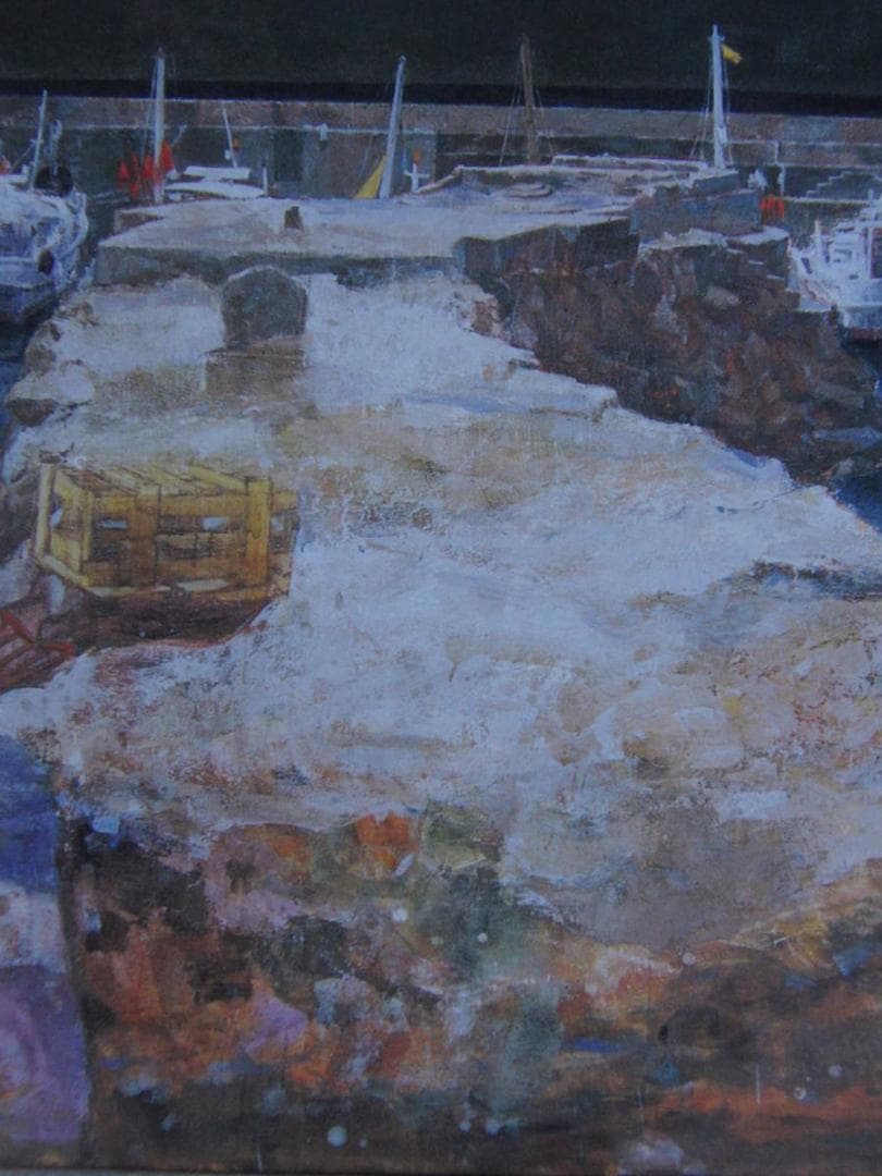 迫田嘉弘、【浜の譜】、希少な額装用画集より、新品額装付