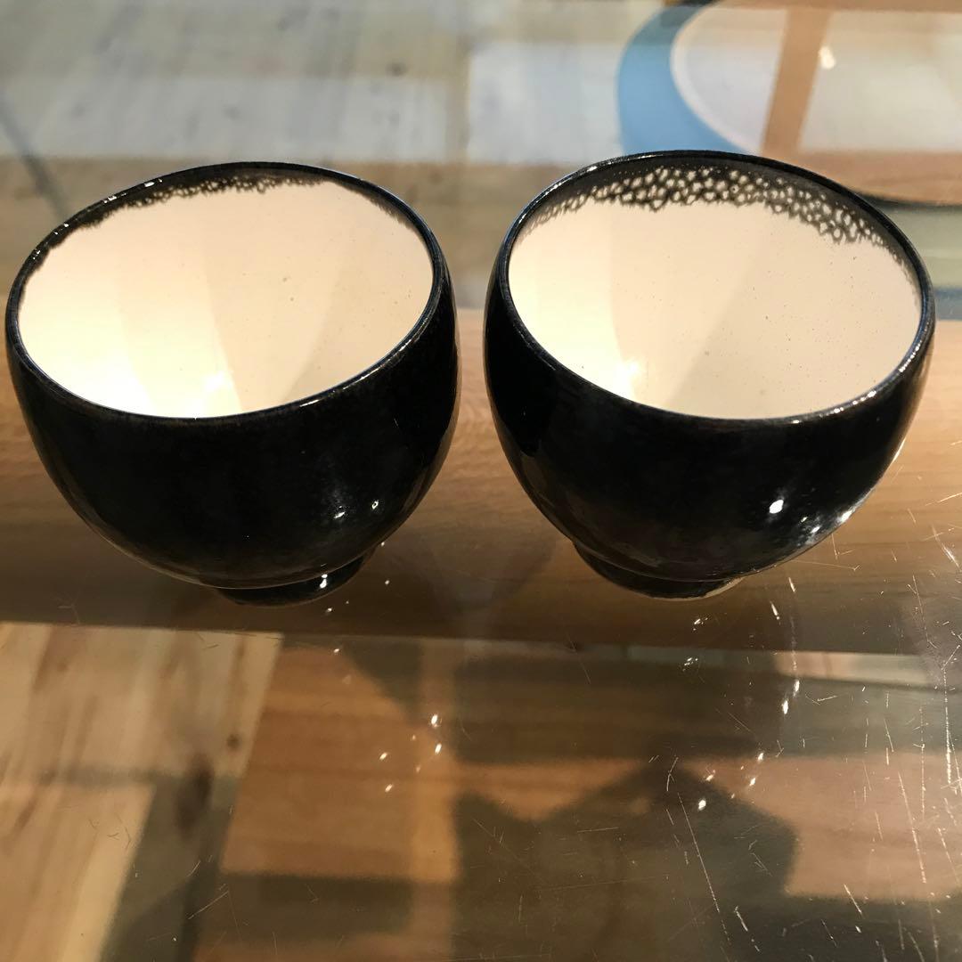 人間国宝 【清水卯一】 油滴釉 汲出碗 油滴天目 煎茶器 2