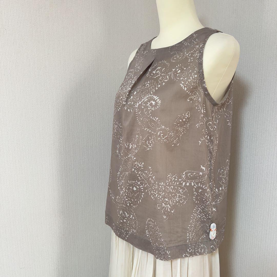 vm ヴーム　ノースリーブ　シャツ　ペイズリー柄