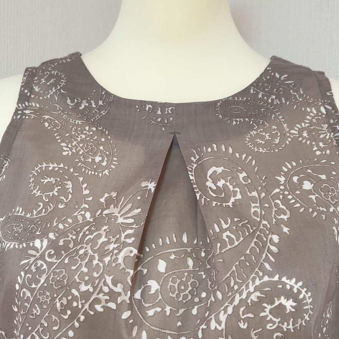 vm ヴーム　ノースリーブ　シャツ　ペイズリー柄