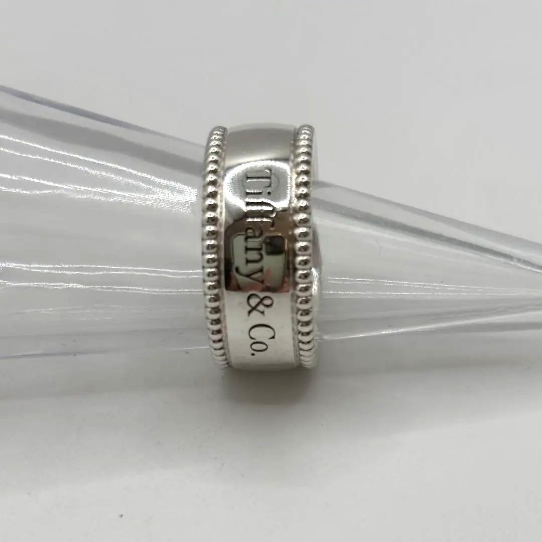 TIFFANY&Co.【超希少】ミルグレインロゴワイドリング　　約8号弱　付属品