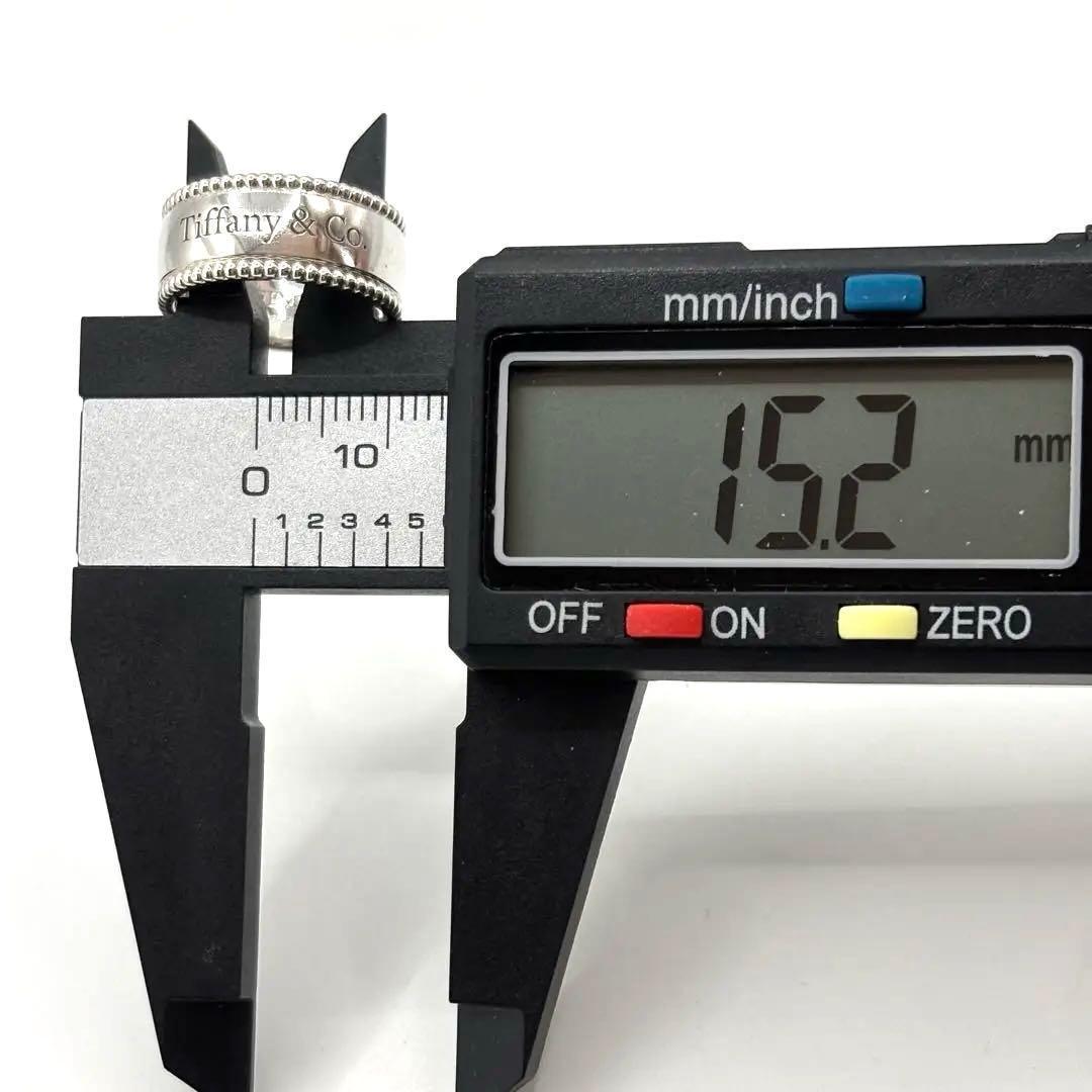 TIFFANY&Co.【超希少】ミルグレインロゴワイドリング　　約8号弱　付属品