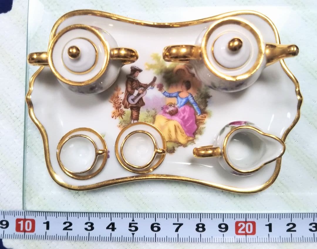 ○3077#0313 フランス リモージュ/ミニチュアのティーセット 0331 安い