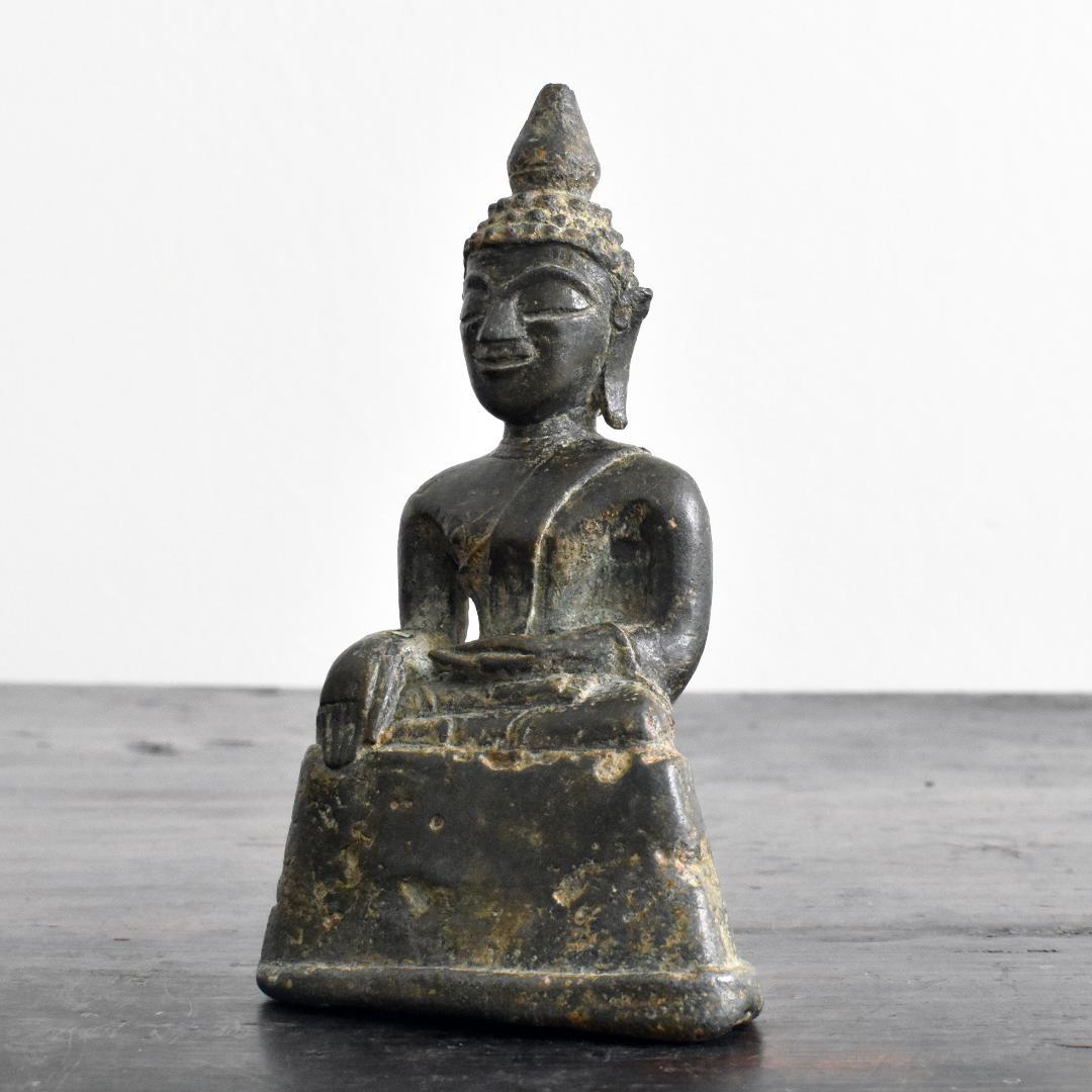 東南アジア ラオス18世紀頃 ランサーン王朝期 青銅仏像 /金銅仏 ブッダ