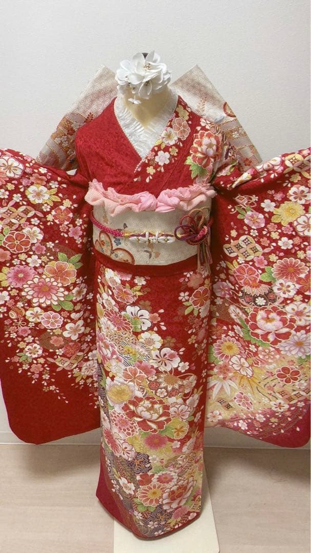 美品　振袖6点セット　成人式　振袖　正絹　袋帯 19 a21-g56235set.jpg