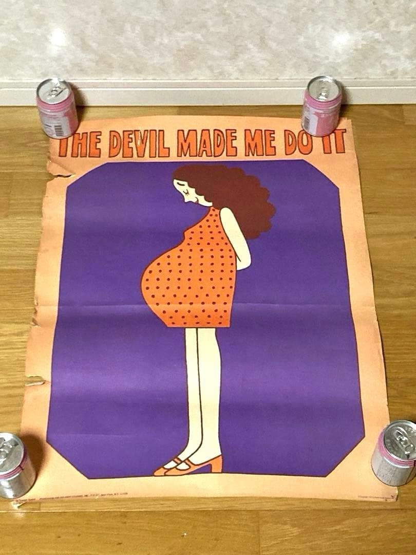 70年代 ビンテージ 1972 ライオネル・カリッシュ イラスト 妊婦 ポスター