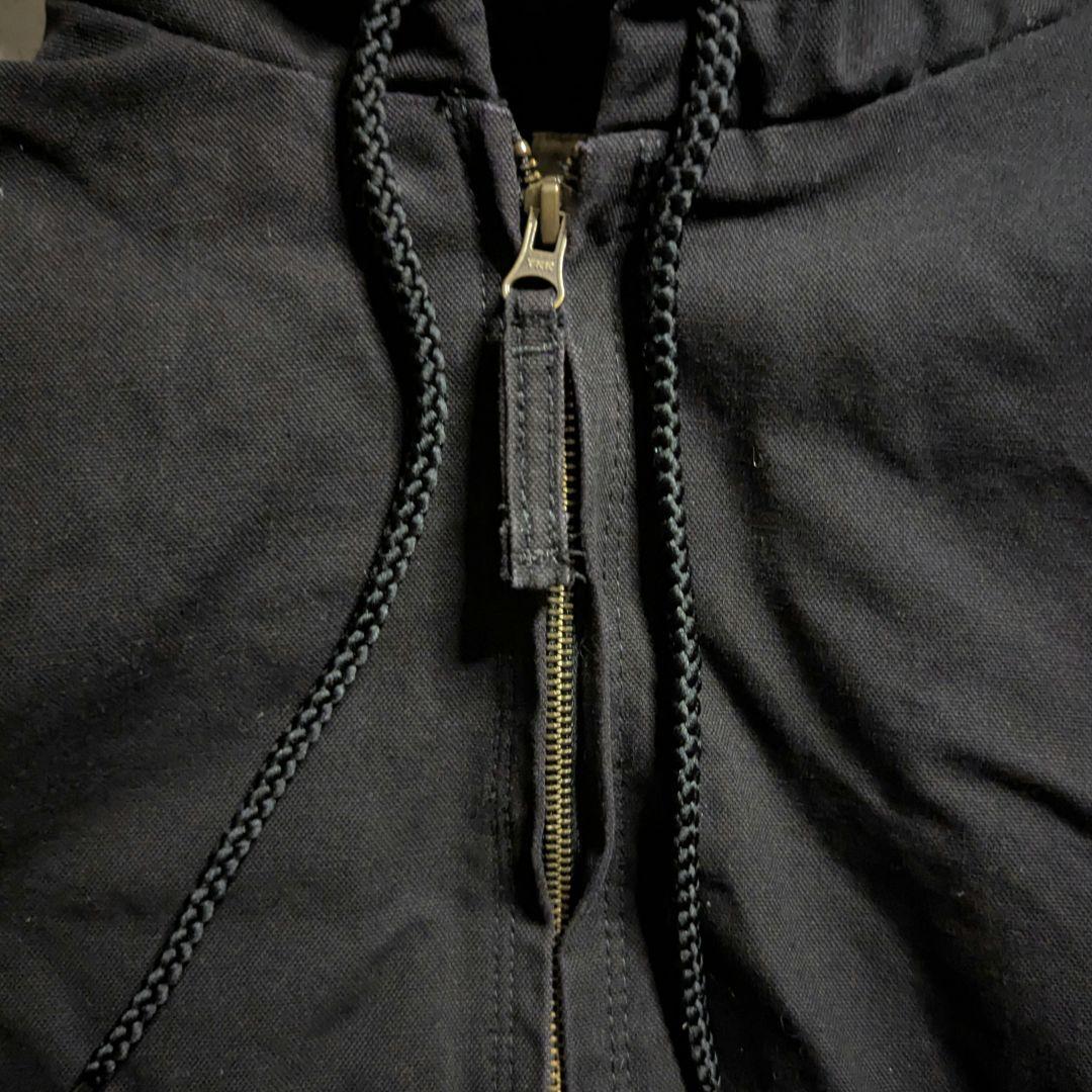 BLUE MOUNTAINフルジップダック地アクティブジャケット中綿ペンキ汚れ黒