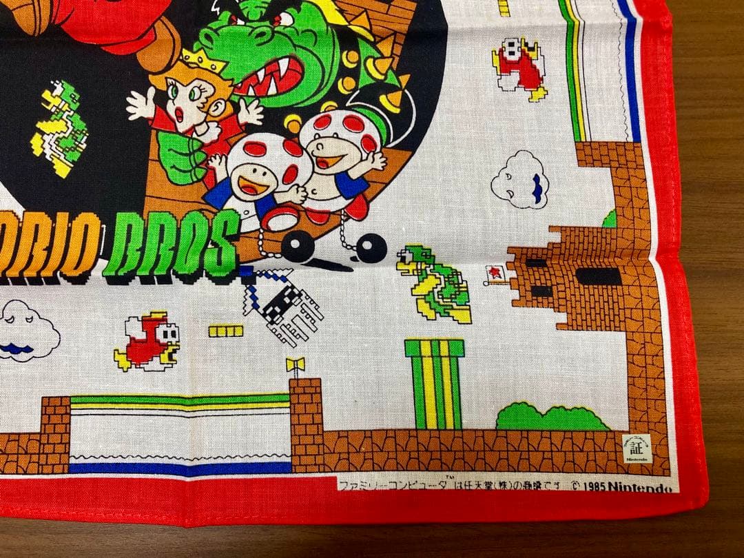 【極美品】スーパーマリオ ハンカチ 当時物 新品 1985 昭和レトロ 希少レア