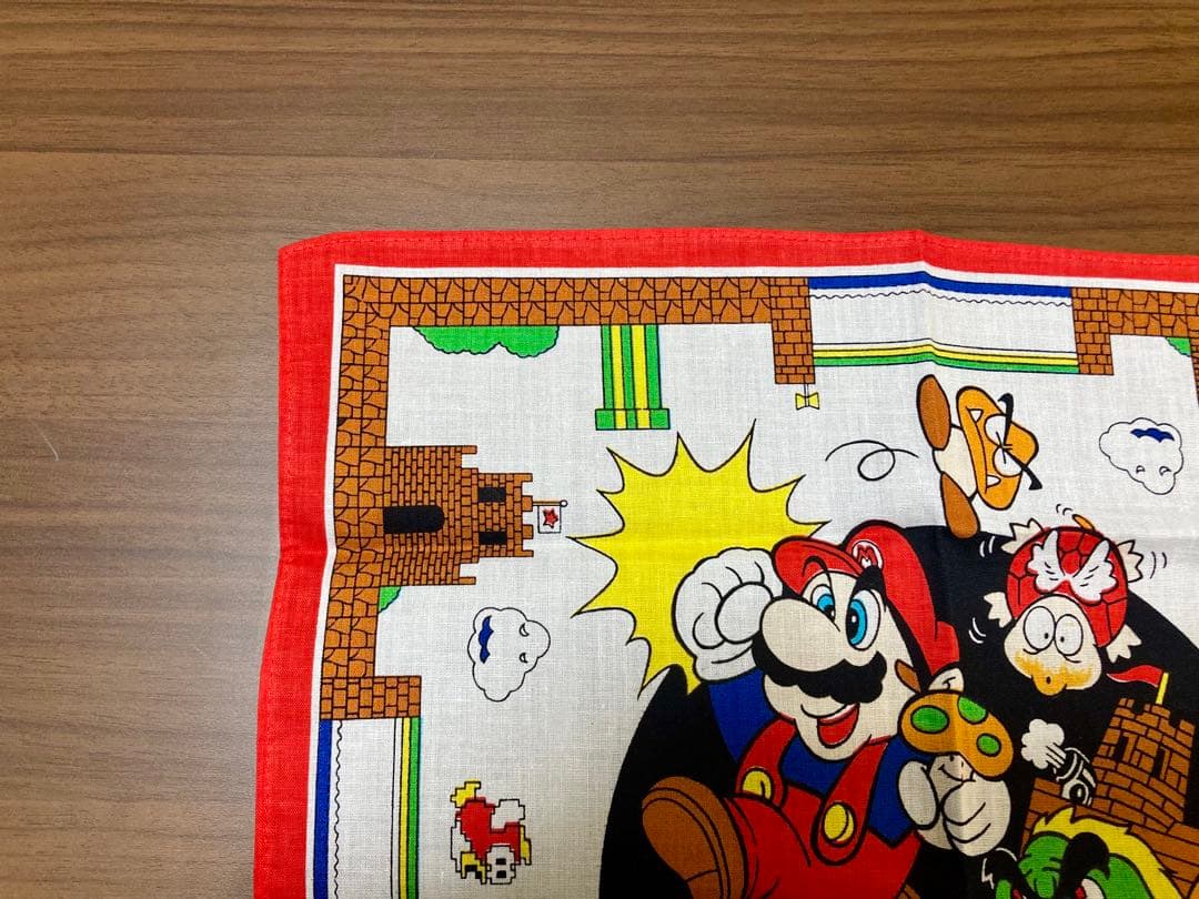 【極美品】スーパーマリオ ハンカチ 当時物 新品 1985 昭和レトロ 希少レア