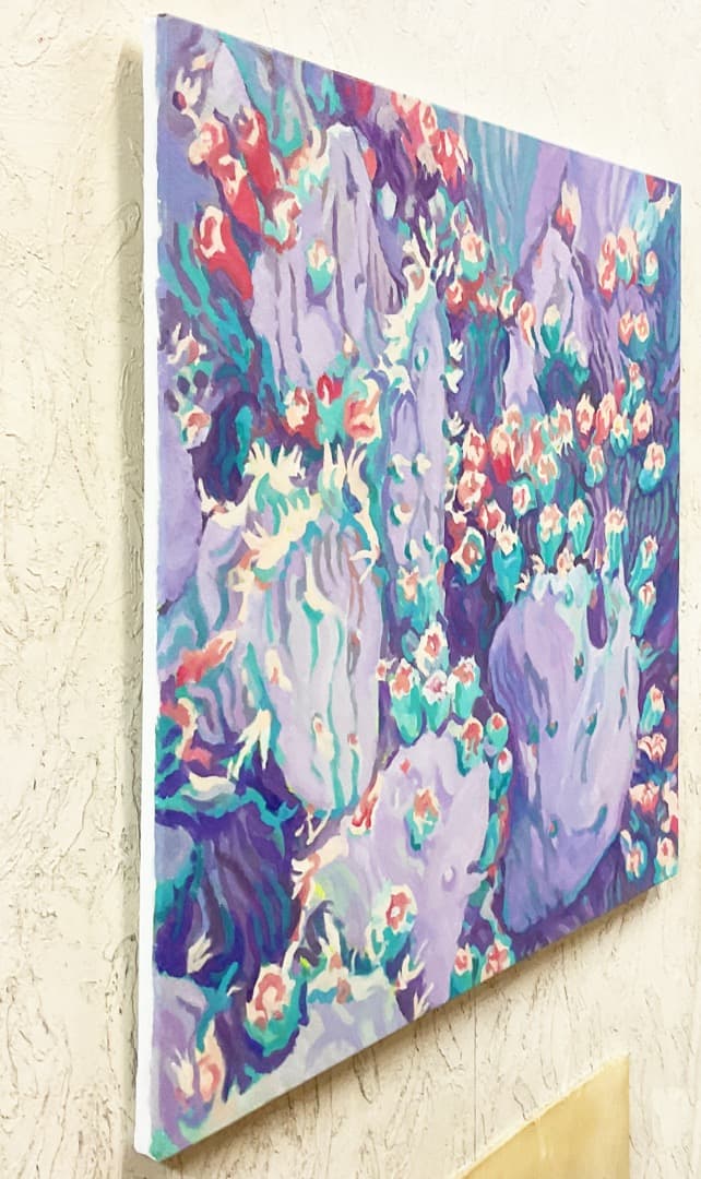 絵画 933 油絵/抽象画風/自然の造形/サボテン/さぼてん/S12号