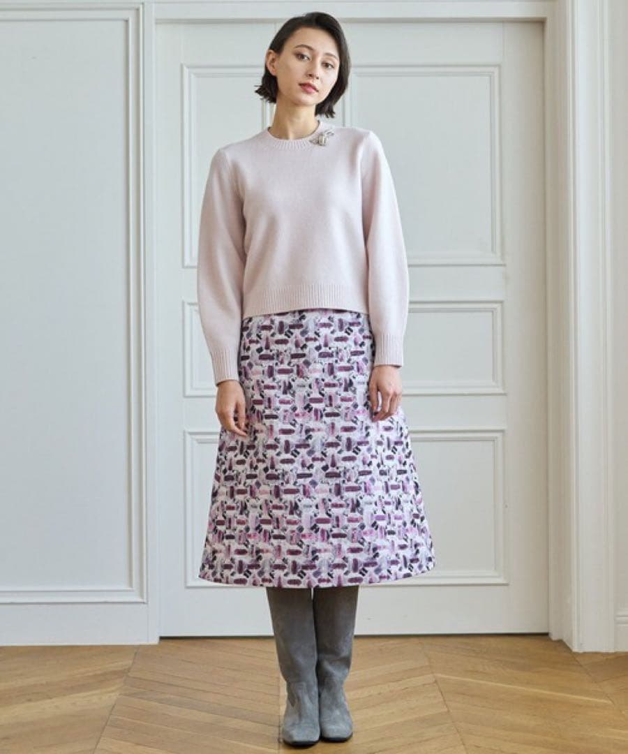 【美品】ANAYI オードトワレジャガード後ろ切り替えスカート 34