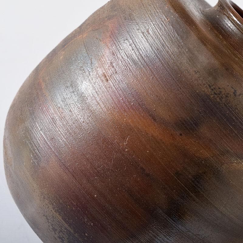 茶道具 備前焼 小西陶古作 茶入 正絹古代名物裂仕覆付 共箱 V 7637