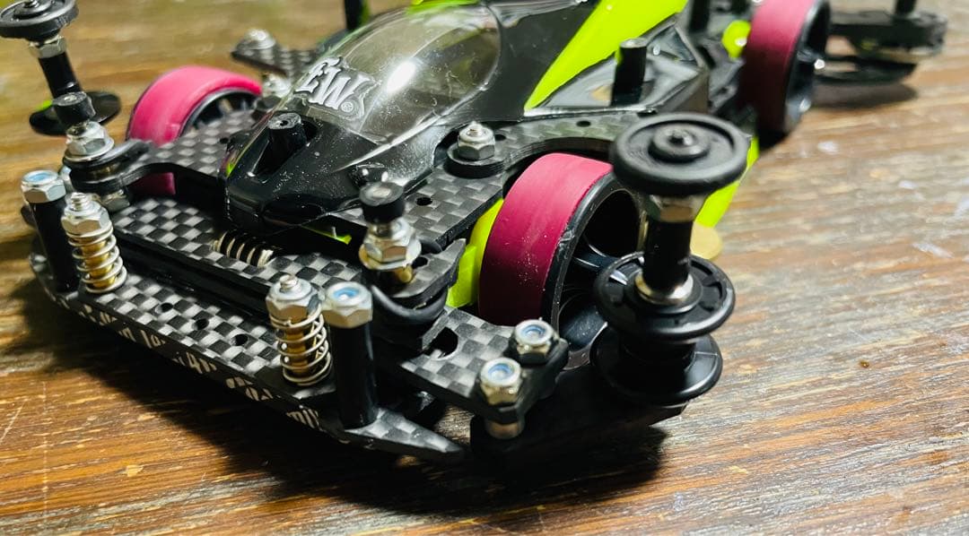 ミニ四駆MSスギヤマ式フレキ橋渡し鳥居残し2軸スラダン1軸アンカー