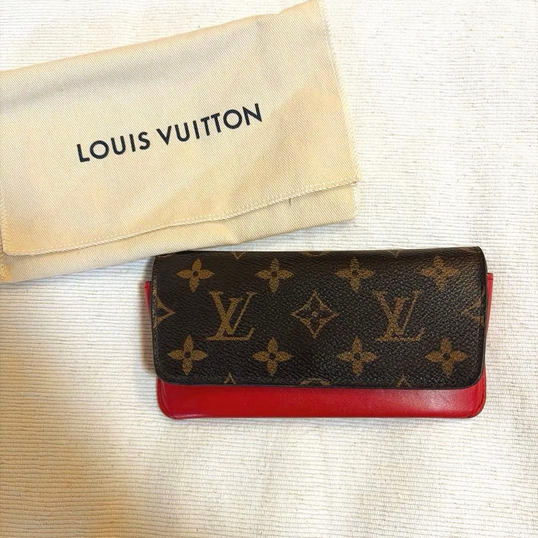 美品 ルイヴィトン GI0372 メガネケース エテュイ リュネット ウディ 茶