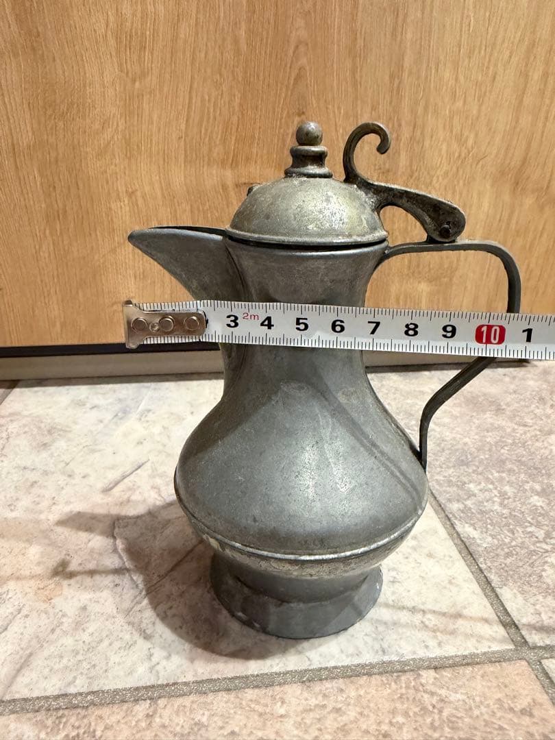 希少 フランス アンティーク ピューター ポット 水差し 花器 19世紀末