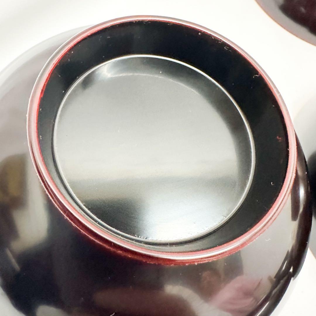 未使用 輪島塗 吸物椀 5客セットとお盆 艶消し 溜蝋色 希少 共箱付 高級品