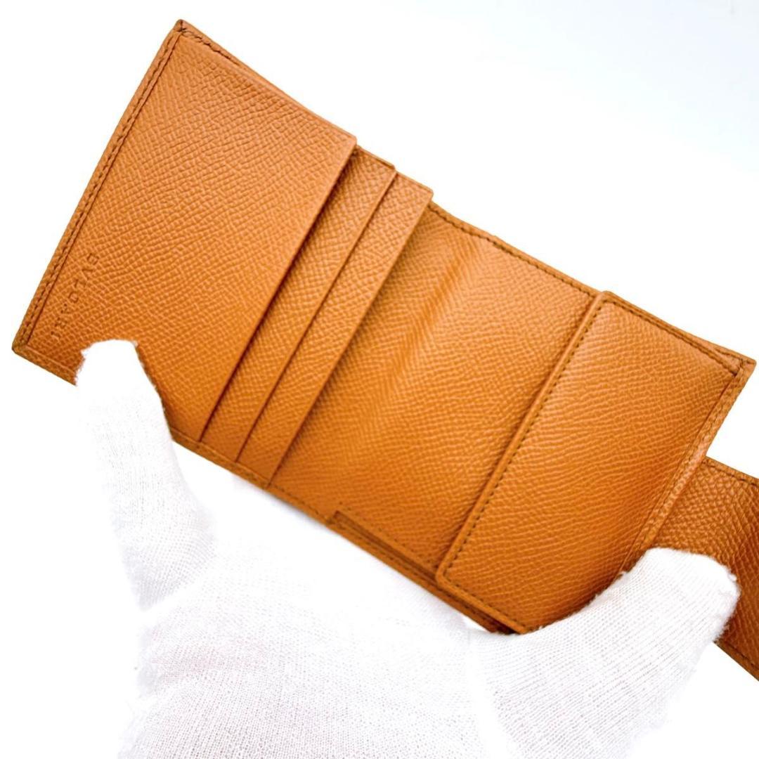 【未使用】ブルガリ ビーゼロワン 二つ折り財布 レザー キャメル ゴールド金具