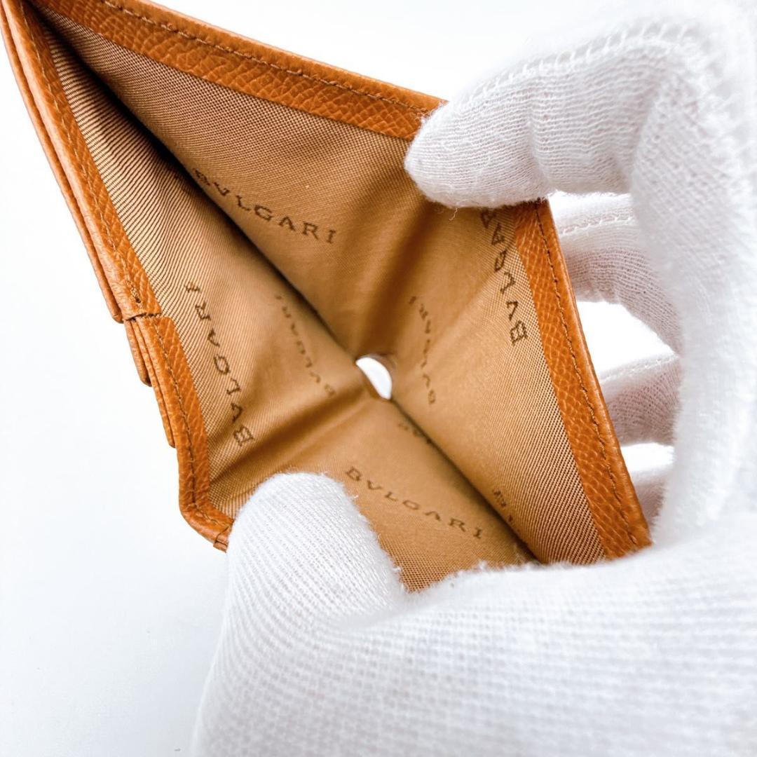 【未使用】ブルガリ ビーゼロワン 二つ折り財布 レザー キャメル ゴールド金具