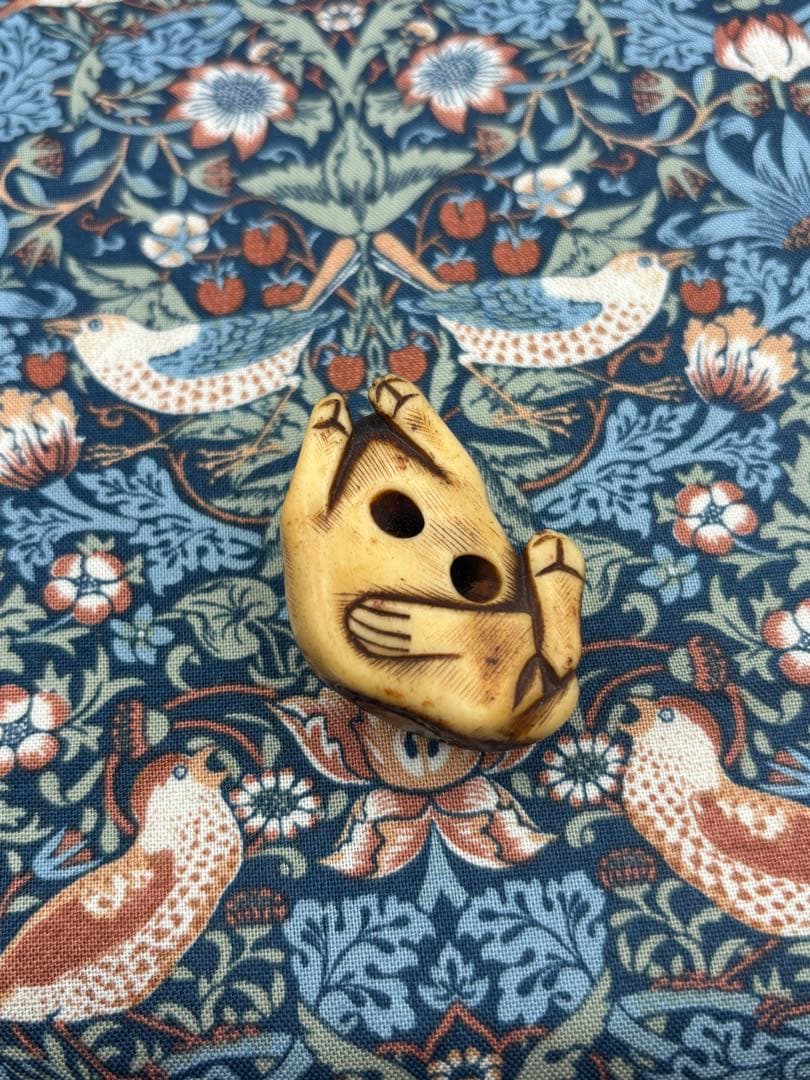 希少】犬 時代提物 根付 銘有り アンティーク 印籠