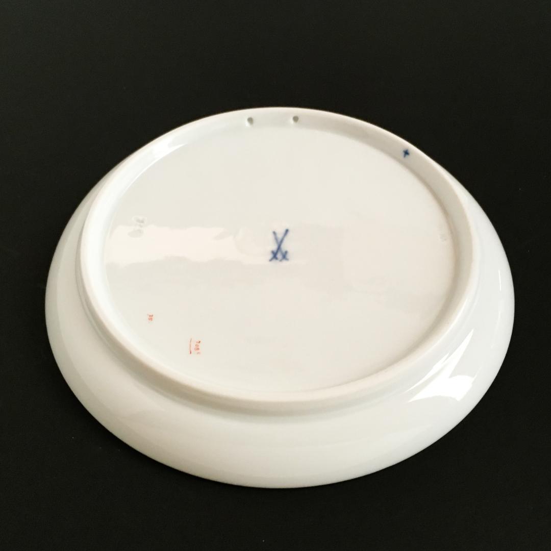 マイセン 金彩 果実文 フルーツ コバルト 絵皿 プレート直径 17センチ ⑥