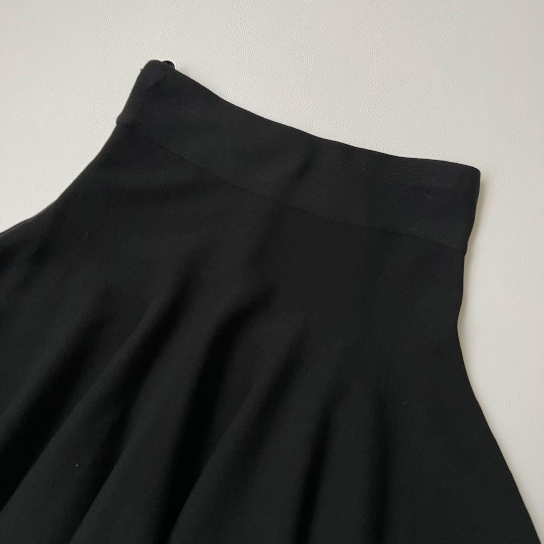 美品 Foxey フォクシー　フレアスカート　ニットスカート　ブラック　38