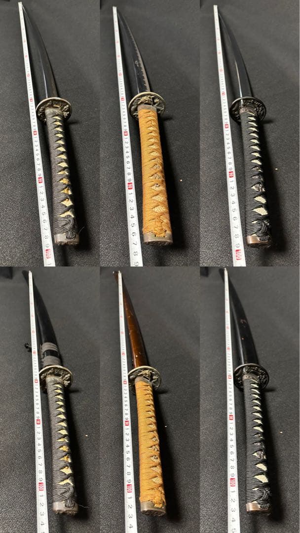 模造刀 打刀三点まとめ　黒鞘　金茶漆鞘　鞘付長さ約103cm 25H28