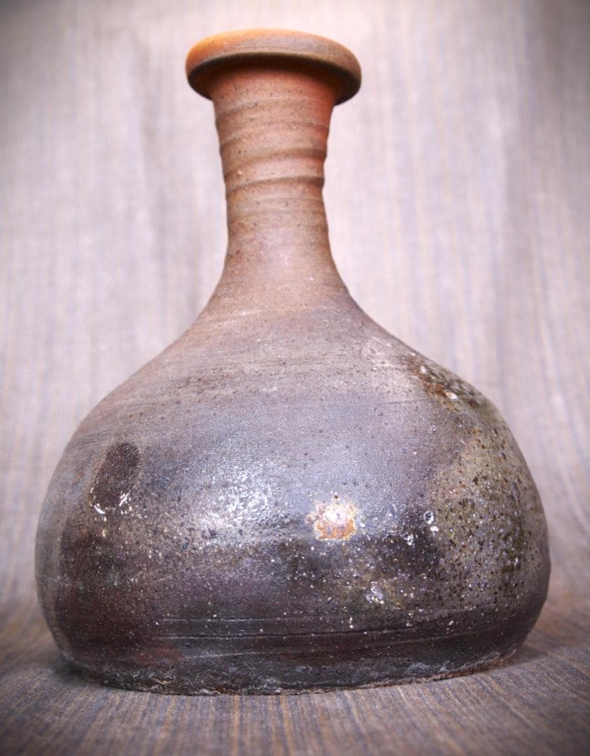 人気作家★中里隆【師：小山富士夫＆中里太郎右衛門】★唐津南蛮鶴首花入★共箱