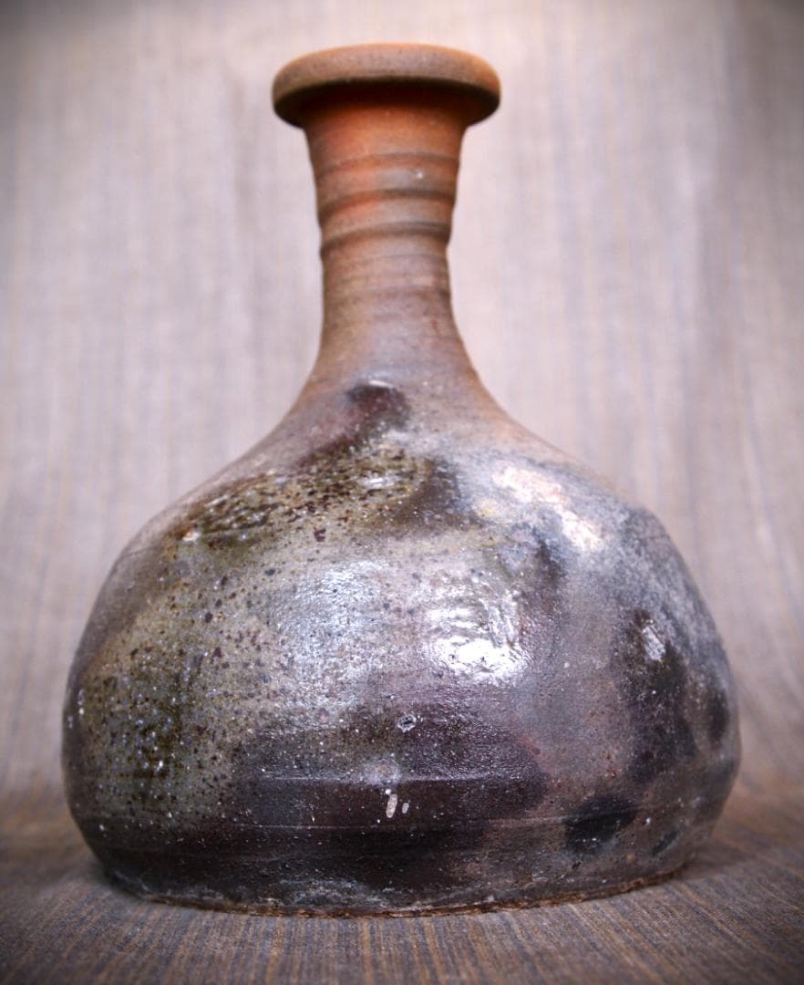 人気作家★中里隆【師：小山富士夫＆中里太郎右衛門】★唐津南蛮鶴首花入★共箱