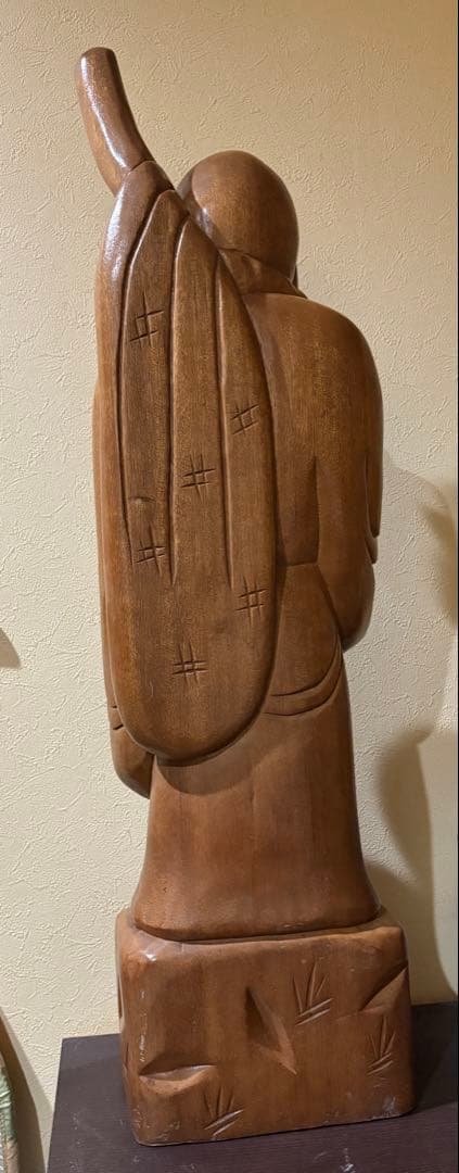 超大型 布袋様 仏像 七福神 高さ約91.5cm横幅:約25.5cm木彫