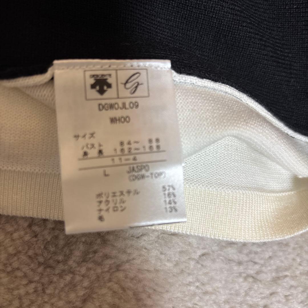 デサント　バイカラーニット　ハーフジップ　リュクス　キラキラロゴ　L