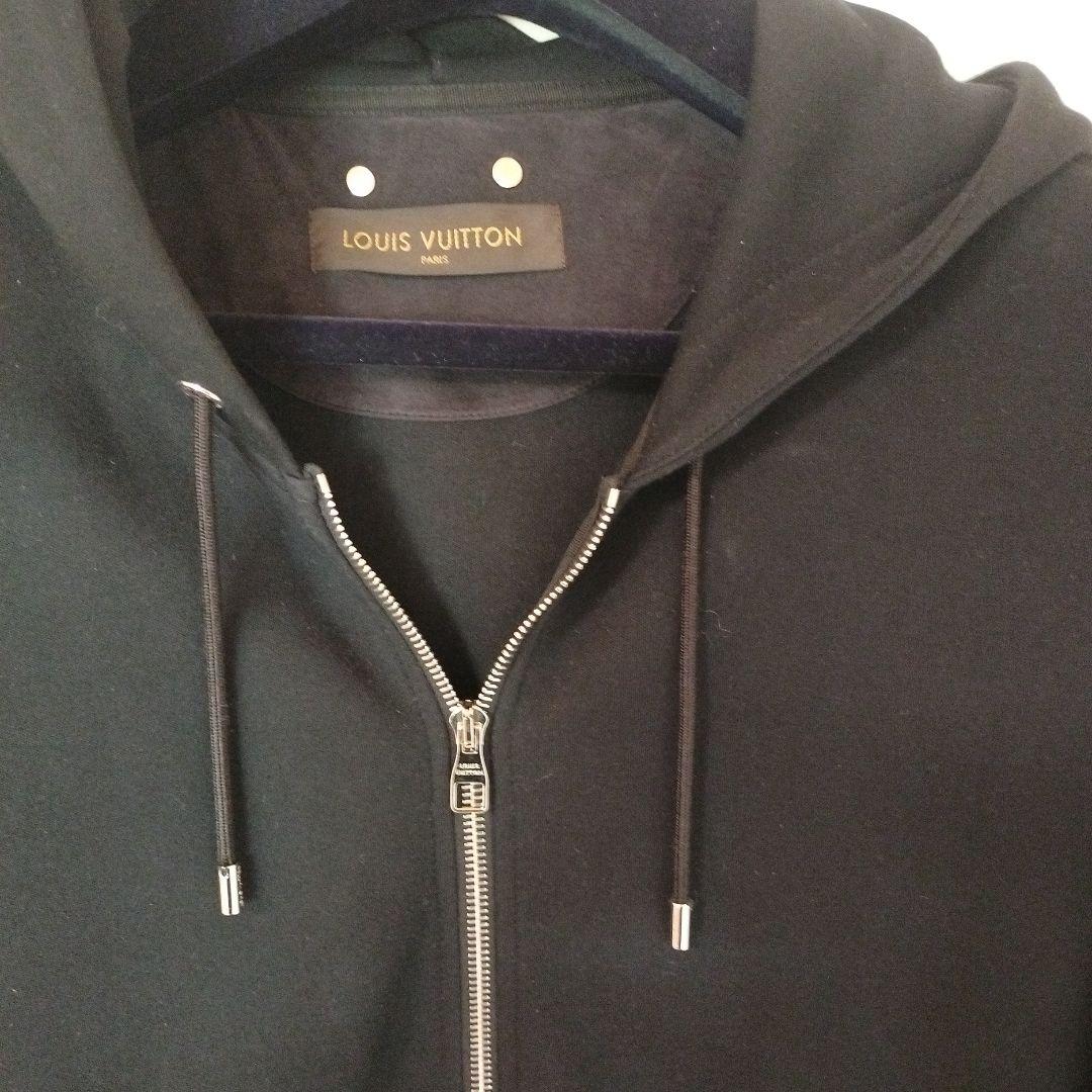 LOUIS VUITTON ジップアップパーカー シルバー金具 LVロゴ メンズ