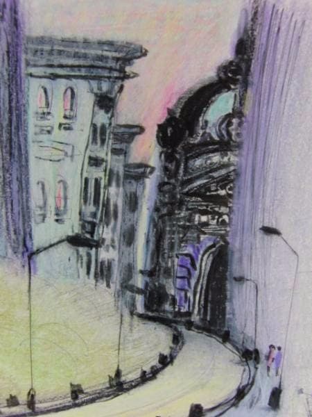 関口進、『県立博物館への道（横浜）』、原画、証明書付、送料無料