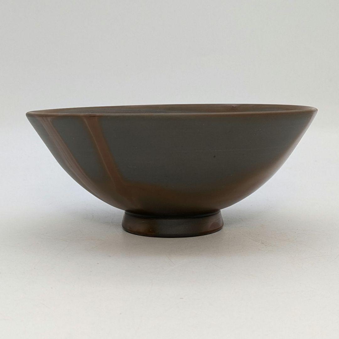 伝統工芸士柴岡秀泉 青備前緋襷茶盌 合箱 備前焼 抹茶碗 抹茶茶碗