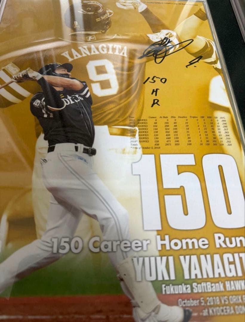 BBM柳田悠岐 150本塁打記念 直筆サイン入りフォト 福岡ソフトバンク