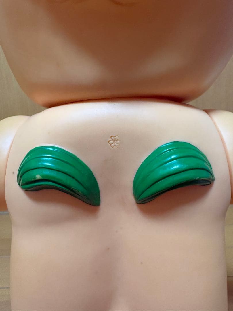 家宝】特大キューピー人形 56cm 緑羽根 背中花びらS刻印 ヴィンテージ