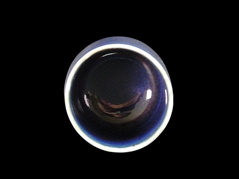 古伊万里　瑠璃色　のぞき　猪口　D312AS-CYk