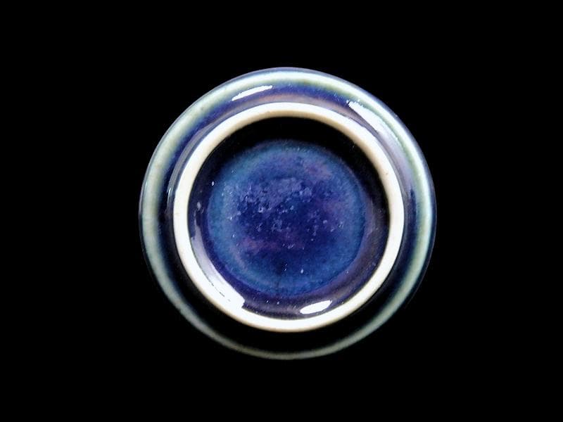 古伊万里　瑠璃色　のぞき　猪口　D312AS-CYk