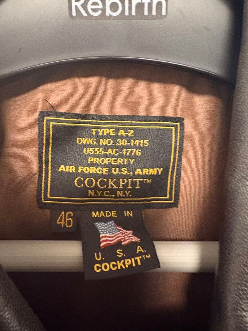 COCKPIT コックピットA-2 ゴートスキン山羊　柔らかい　レザージャケット