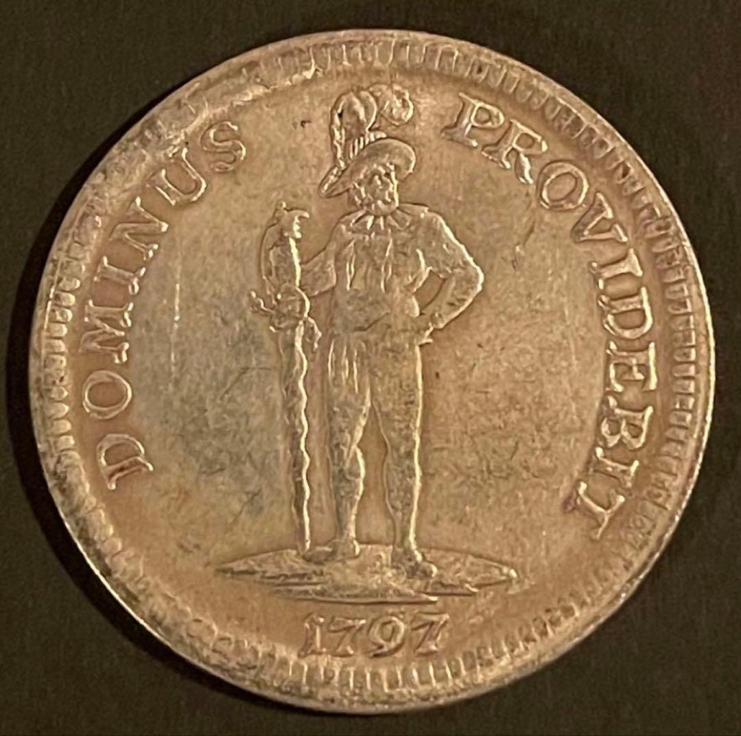 1797年 ベルン共和国 大型銀貨 カントンターレル 熊紋章 4フランケン級 1797年 ベルン共和国 大型銀貨 カントンターレル 熊紋章 4フランケン級