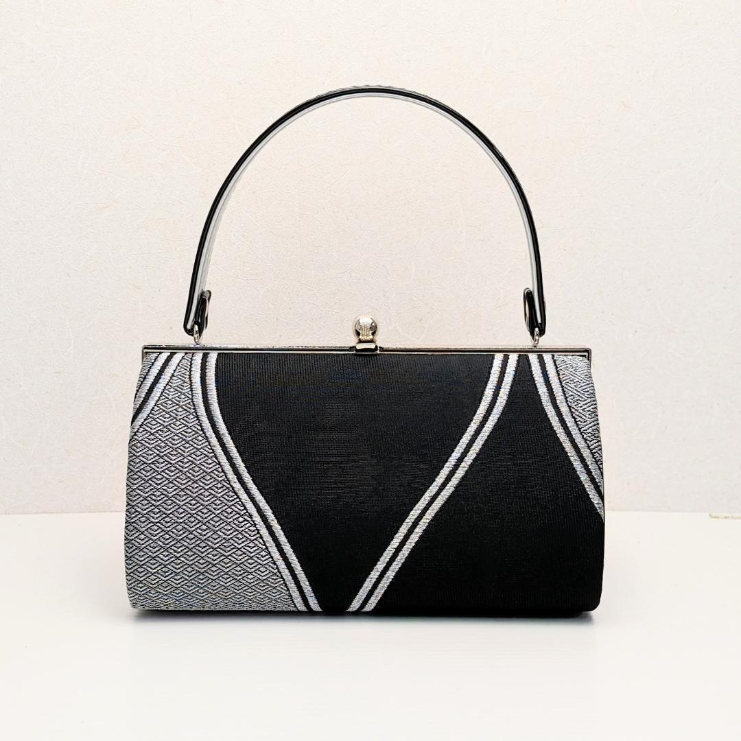 和装 草履バッグセット 帯地 黒 ブラック 3枚芯 フリーサイズ k15-13