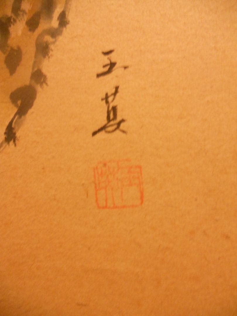 掛け軸 前大徳 蔵雲寺 矢野一甫 書 『瑞雲』玉莨 画 老松 紙本