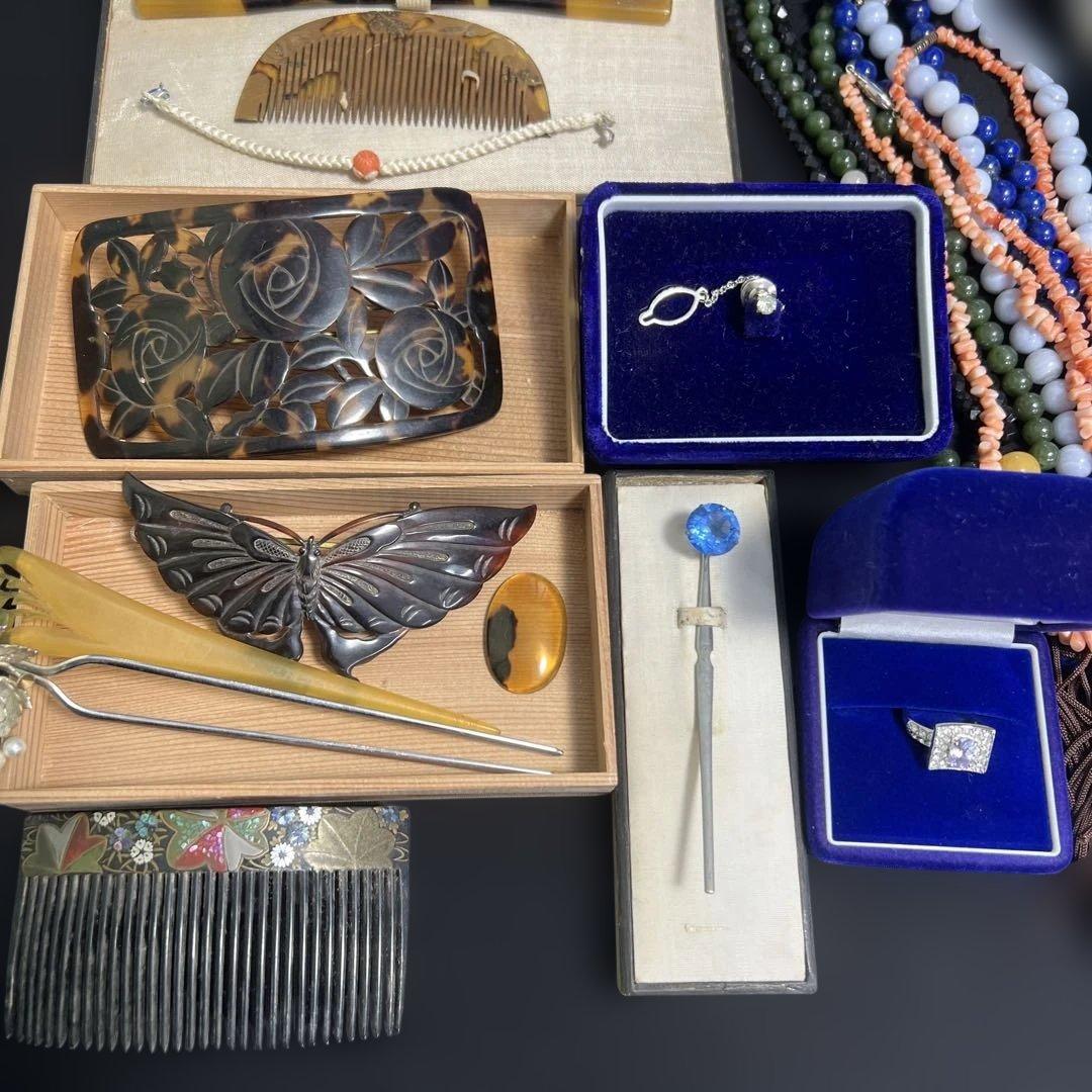 PB193 アクセサリーまとめ　整理品　遺品　約140点　天然石　珊瑚　べっ甲