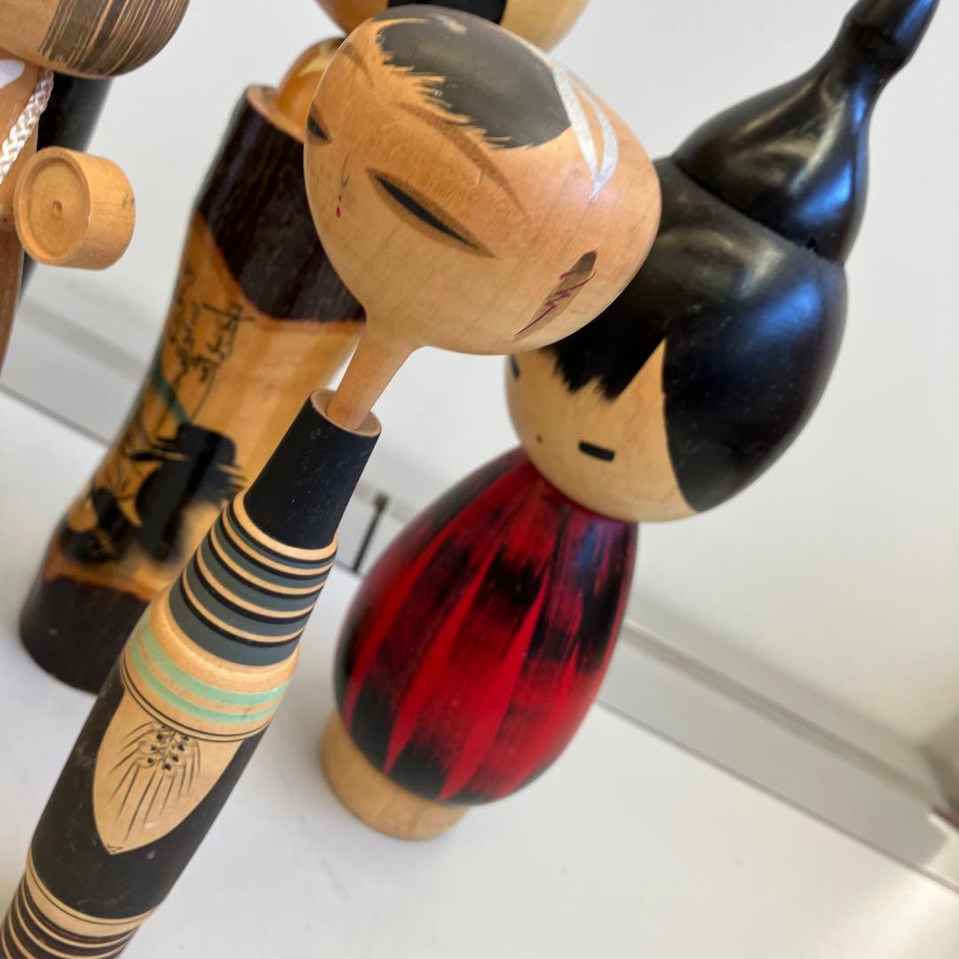 昭和レトロ 木製 伝統工芸 工芸品 こけし 小芥子 6体セット 置物