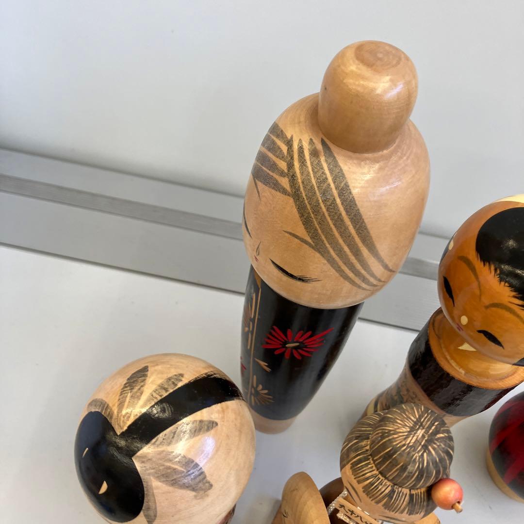 昭和レトロ 木製 伝統工芸 工芸品 こけし 小芥子 6体セット 置物
