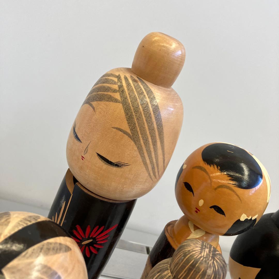 昭和レトロ 木製 伝統工芸 工芸品 こけし 小芥子 6体セット 置物
