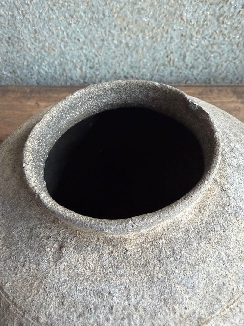 須恵器 薬壺 アンティーク 陶器 花瓶 弥生土器 白菊土器 花器 装飾付