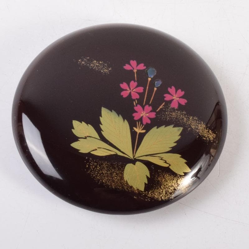 茶道具　輪島塗　元岡清斉作　春草蒔絵　金輪寺棗　共箱　V　7203